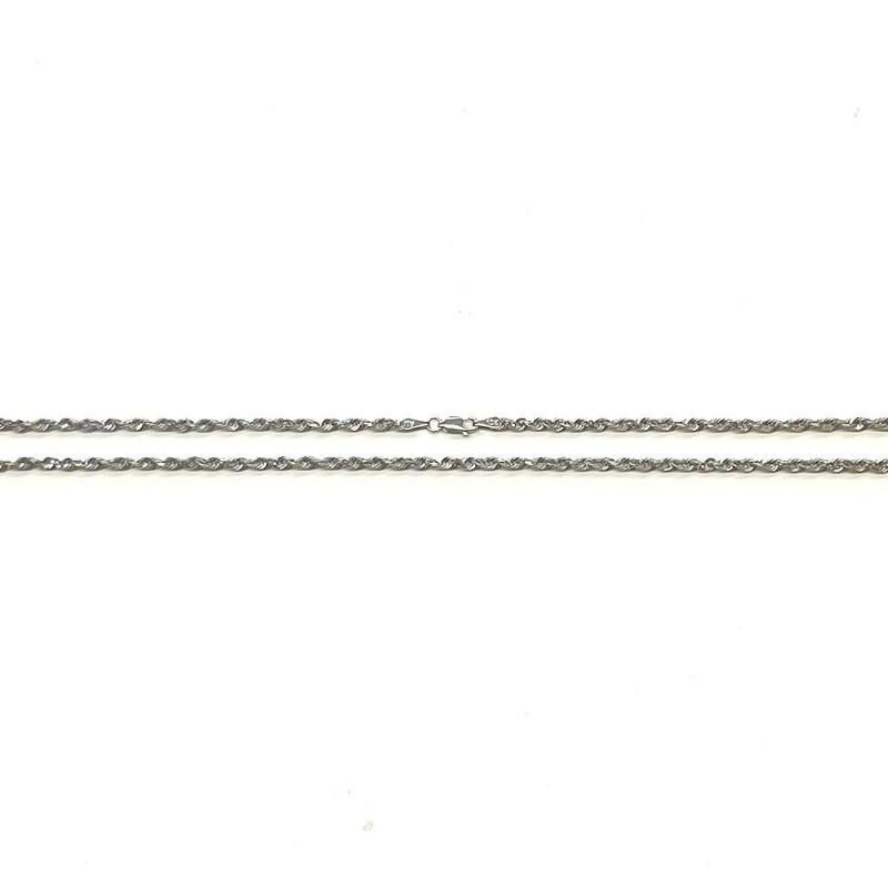 ROPE CHAIN 10K White Gold 3mm  50cm/55cm  SOLID
