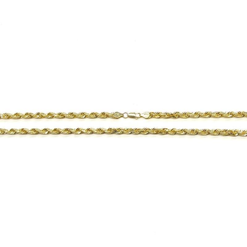 ROPE CHAIN 10K Yellow Gold 5mm 50cm 【SOLID】 - GRILLZ JEWELZ