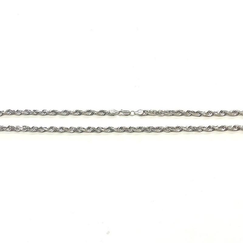 ROPE CHAIN 10K White Gold 5mm  50cm/55cm  SOLID