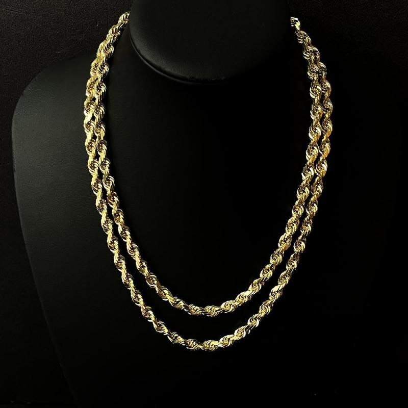 ROPE CHAIN 10K Yellow Gold 7mm  50cm/55cm  SOLID