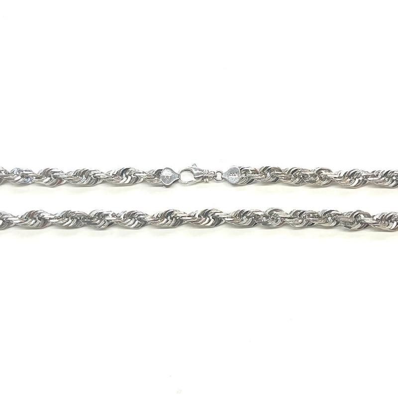 ROPE CHAIN 10K White Gold 10mm  60cm  SOLID