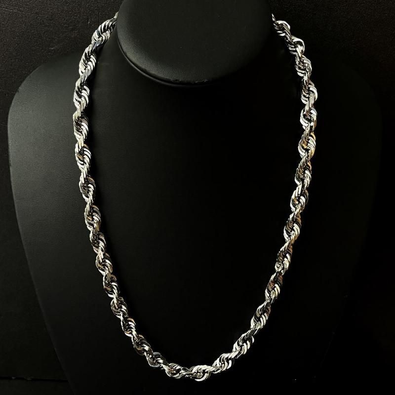 ROPE CHAIN 10K White Gold 10mm  60cm  SOLID