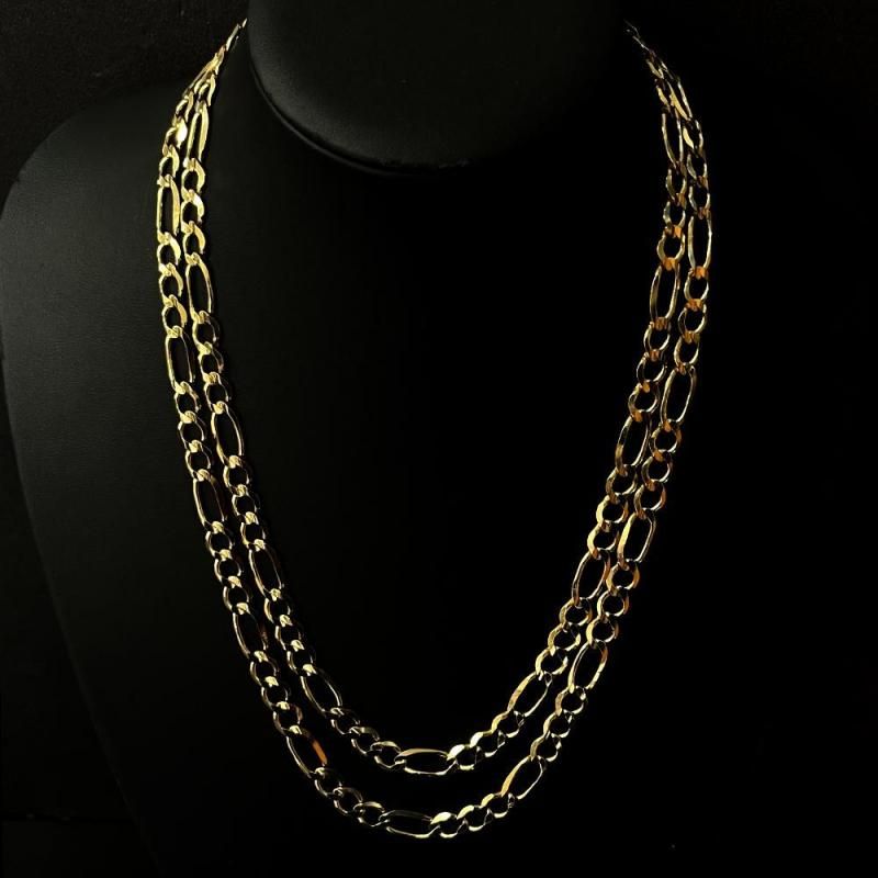 FIGARO CHAIN 10K Yellow Gold 8.3mm  55cm/60cm  SOLID