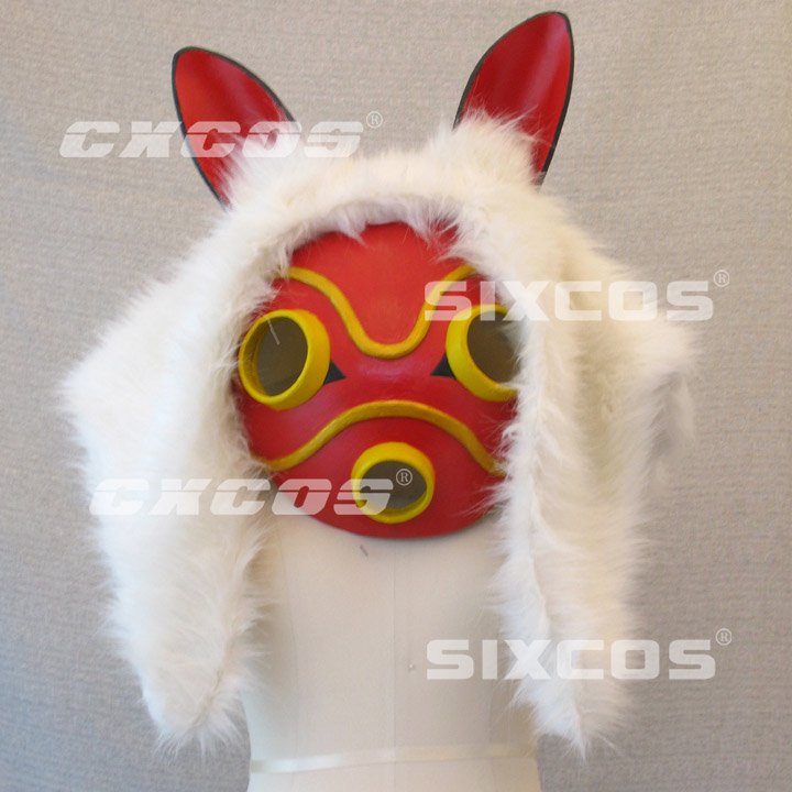 もののけ姫 サン 風 マスク 矛(ほこ) ネックレス コスプレ小道具 Princess Mononoke San Cosplay Props  Accessories Mask