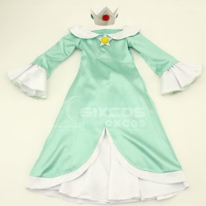 スーパーマリオ ロセリナ姫 風 コスプレ衣装 クラウン込 Super Mario roselina Cosplay Costume
