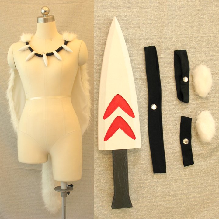 もののけ姫 サン 風 コスプレ衣装 道具付 Princess Mononoke-San Cosplay Costume