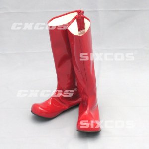 ץѥ֡ Red  Cosplay General Boots Red leather Halloween Cosplay Boots Shoes