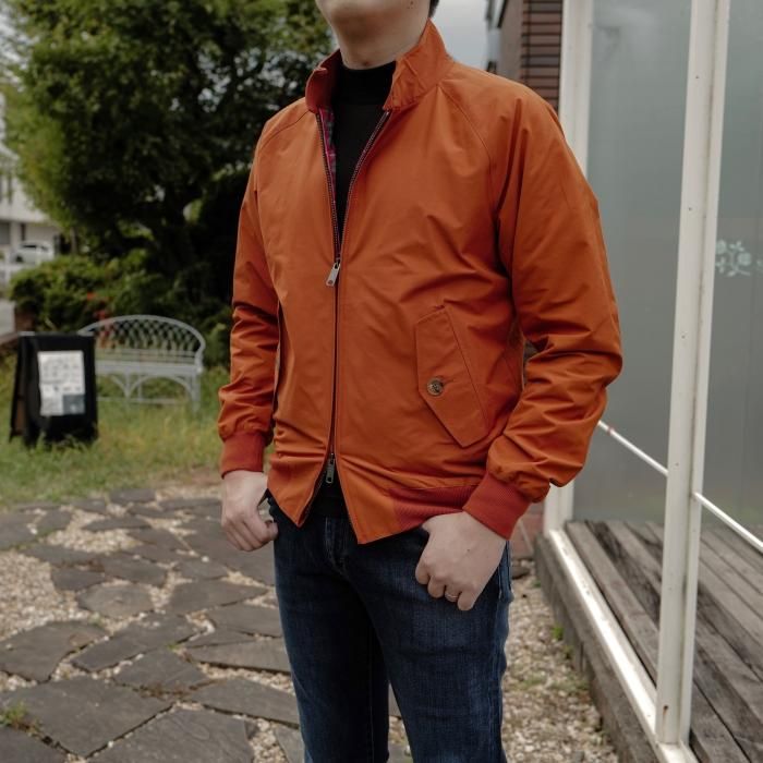 【英国製】80s BARACUTA G9 ハリントンジャケット オレンジ 38Shark古着