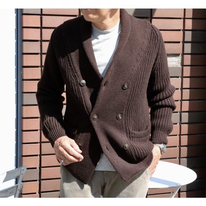 【Settefili Cashmere】ダブルショールカラー ラグランカーディガン - SUGURU SHOP