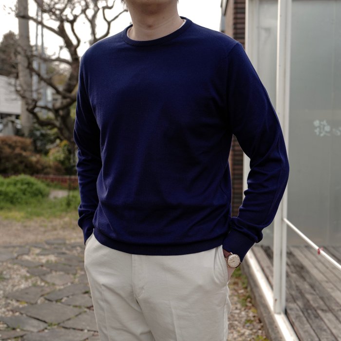 JOHN SMEDLEY】「EMMETT」30Gシーアイランドコットン クルーネック