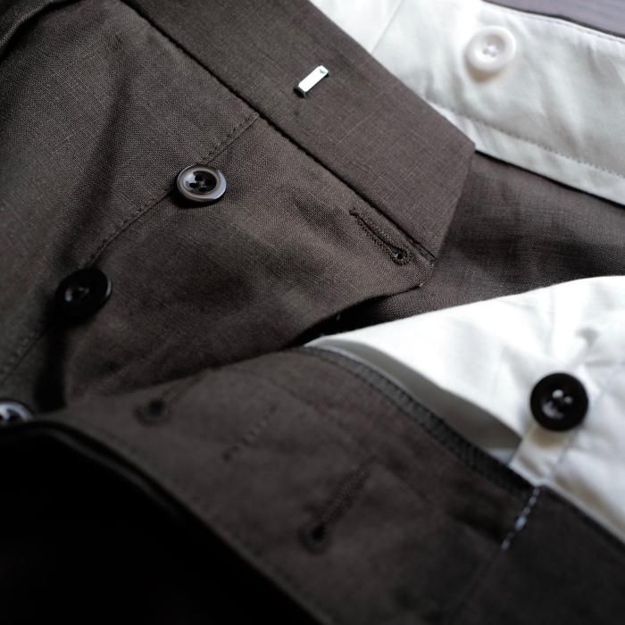 CORDINGS】「Spence Bryson」アイリッシュリネン2インプリーツ CORDINGS】「Spence Bryson」アイリッシュリネン2インプリーツ