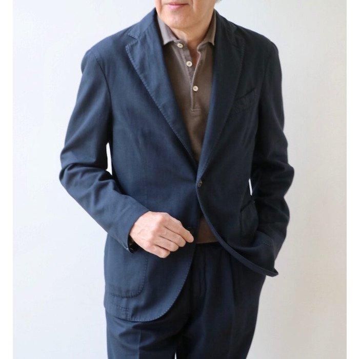 BOGLIOLI】「COAT」リネン・コットン ガーメントダイ ネイビー