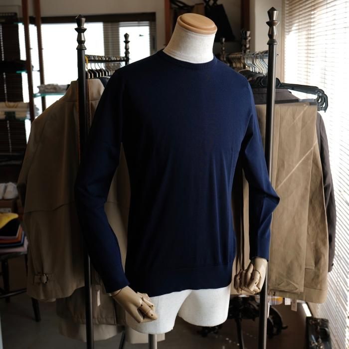 JOHN SMEDLEY】「DAVID」30Gシーアイランドコットン クルー