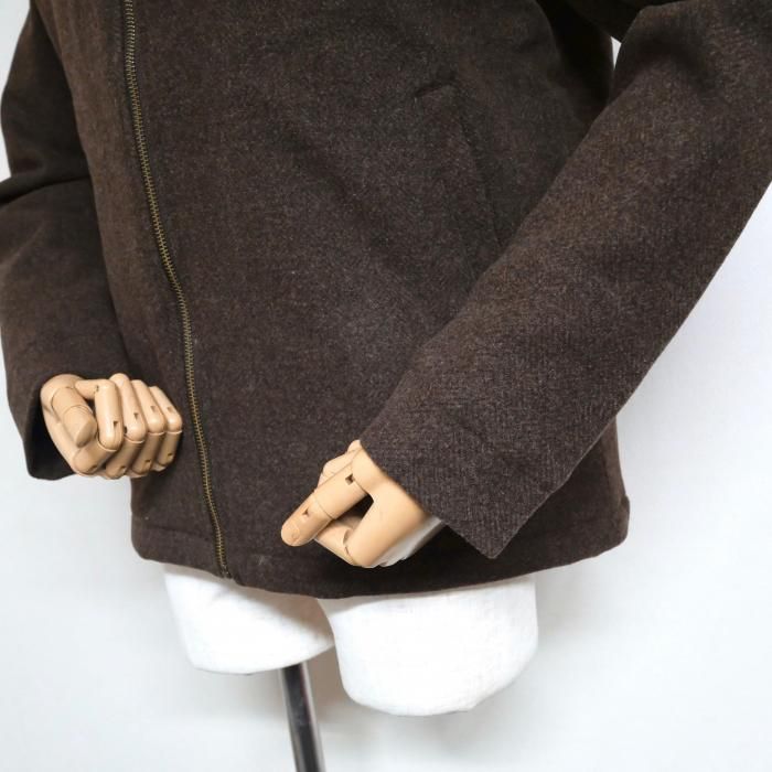 OLOW】ブラウンツィード襟付きブルゾン - SUGURU SHOP