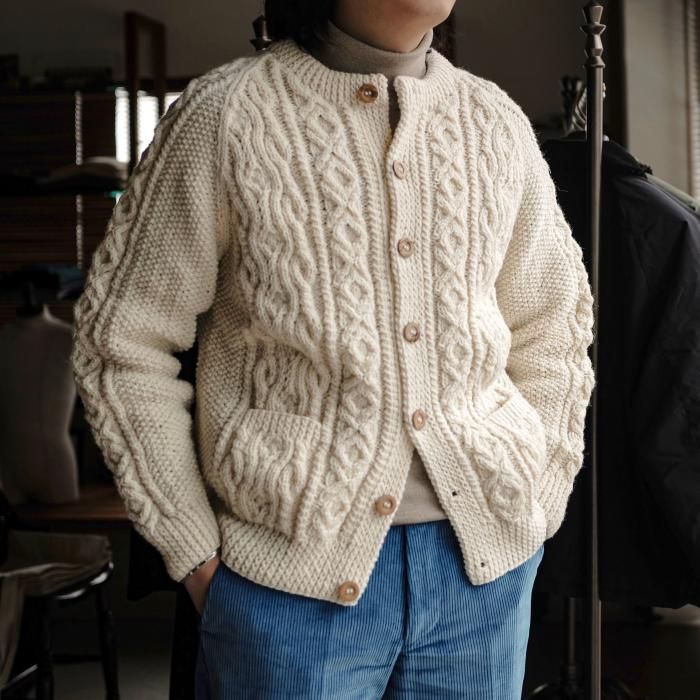 INVERALLAN」 6A SHAWL COLLAR CARDIGAN INDIGO COTTON インバー