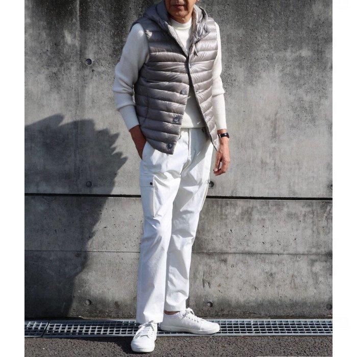 HERNO】「Resort」ドローコード付きシャーリングカーゴパンツ