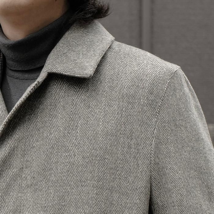 MACKINTOSH】「DUNKELD」カシミアヘリンボーン柄バルマカーン MACKINTOSH】「DUNKELD」カシミアヘリンボーン柄バルマカーン