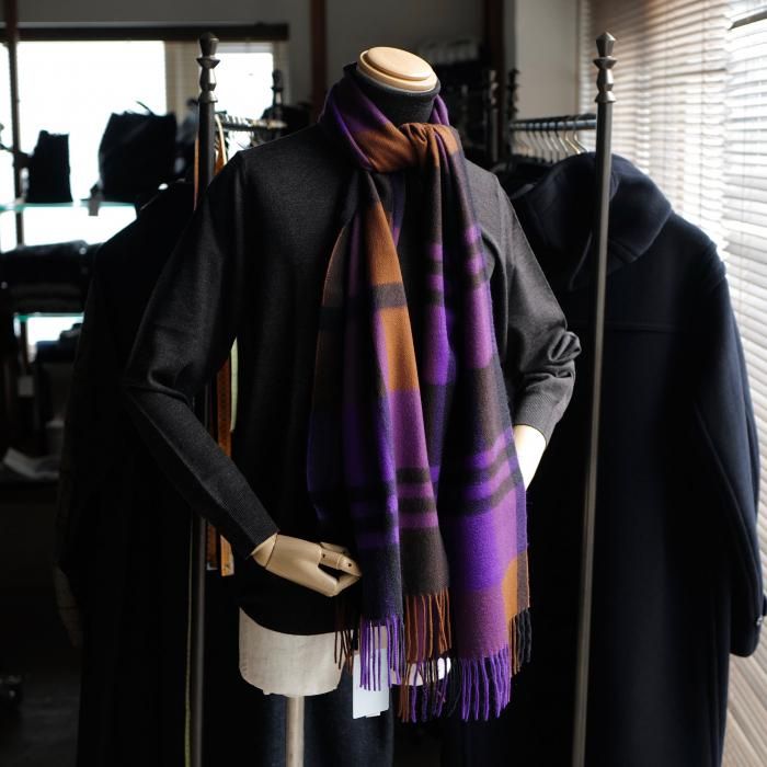 Joshua Ellis】カシミアチェック柄マフラー - SUGURU SHOP