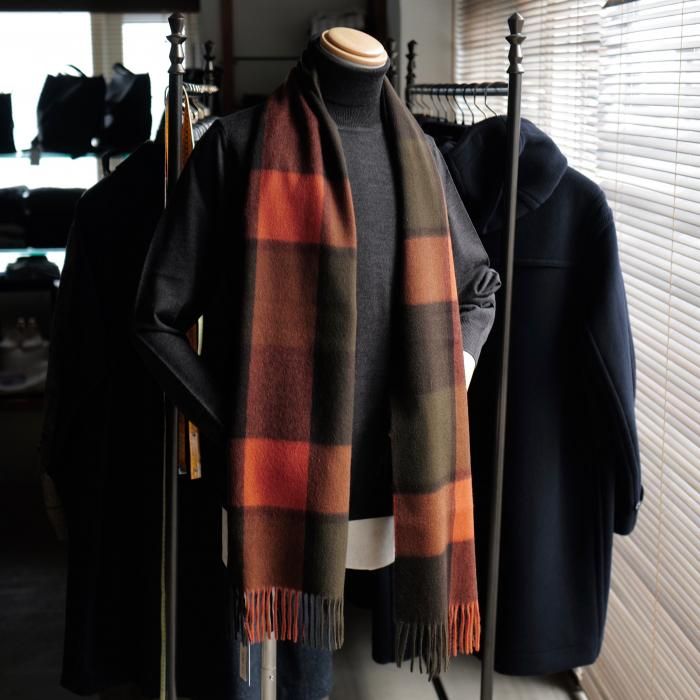 Joshua Ellis】カシミアチェック柄マフラー - SUGURU SHOP