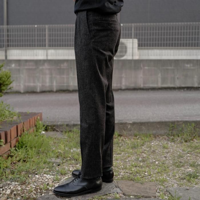 BERNARD ZINS 2プリーツデニムスラックス　DENIM トラウザーズ セール】 BERNARD ZINS AMIRAL コットン 2プリーツワイド