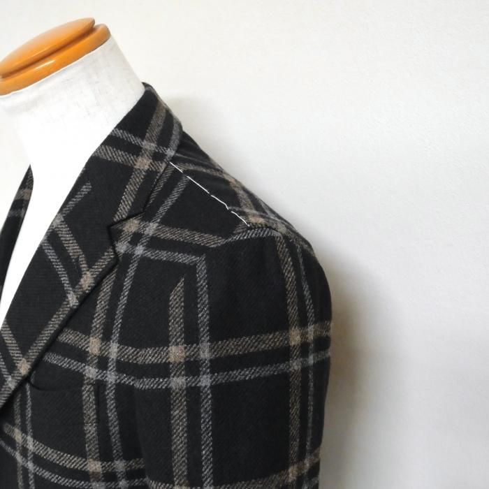 Stile Latino チェック柄 ジャケット 44 SIPARIO by STILE LATINO】カシミアブレンドダブルチェック柄