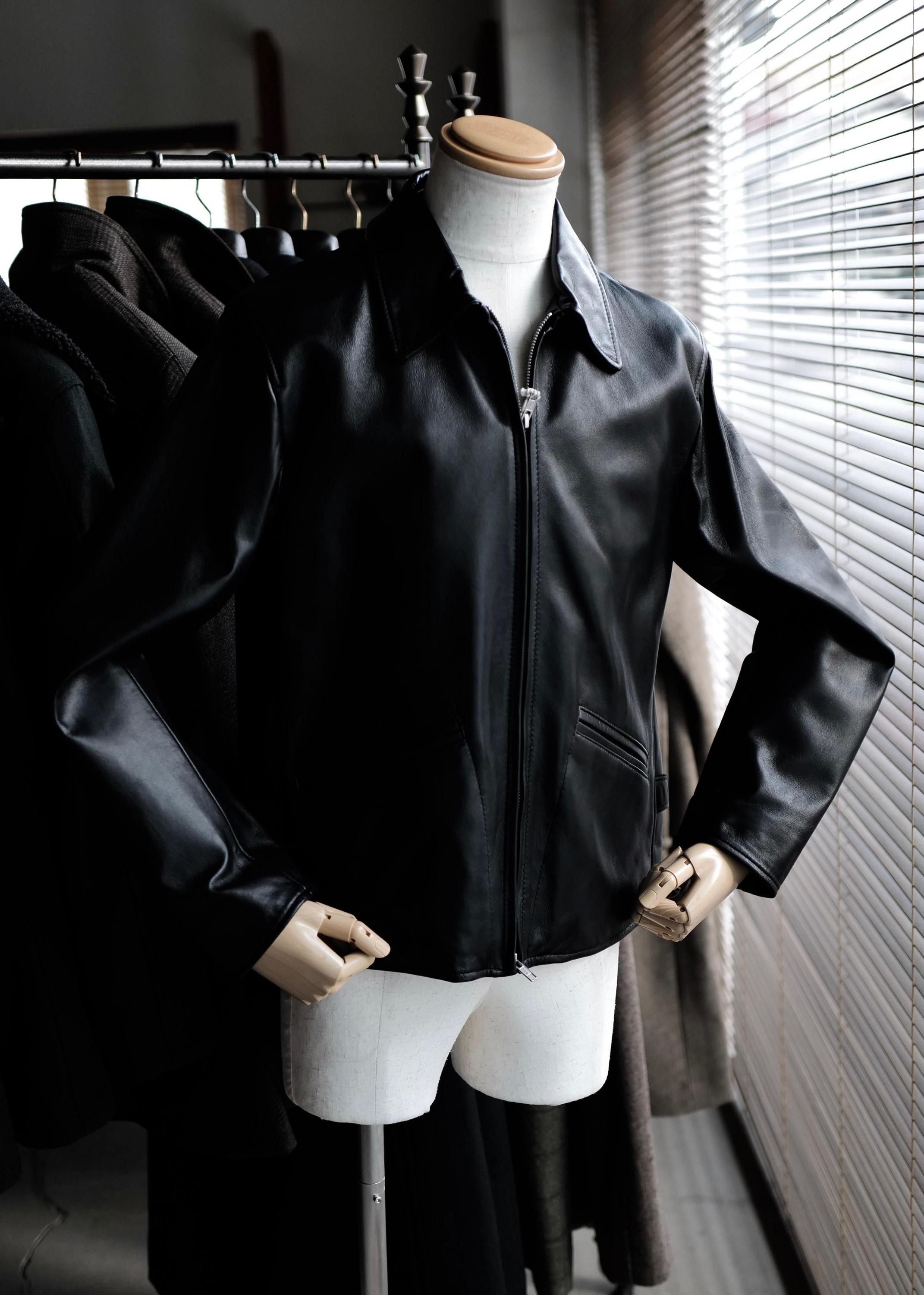 JAMES GROSE】「CARLTON」ニューシープスキン襟付きシングルライダース