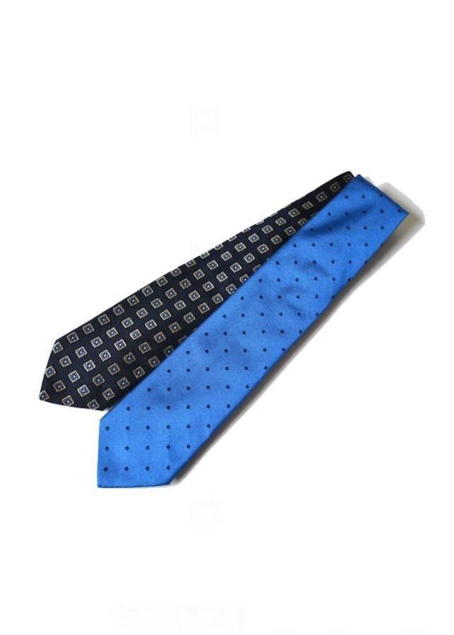 FRANCO BASSI】シルクネイビー小紋＆ドットネクタイ - SUGURU SHOP