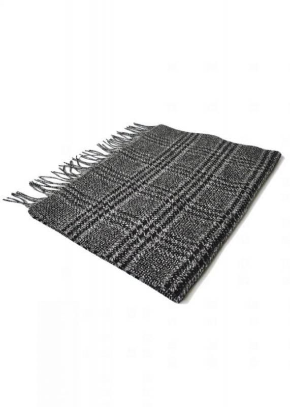 PIACENZA】シルク・カシミア モノクロチェック柄マフラー - SUGURU SHOP