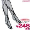 1266H▲<即納!在庫限り!> 超特価・黒網タイツ エックスバラ柄 サイズ:フリー ●セクシー 黒タイツ 網ストッキング●