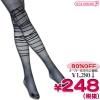 1301A▲<即納!在庫限り!> 超特価・紐リボン付き黒ストッキング サイズ:フリー ●セクシー 黒タイツ リボンタイツ●