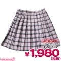1212D■MB<即納!特価!在庫限り!> チェック柄プリーツスカート単品 色:ピンクチェック サイズ:M/BIG ■Teens Ever■