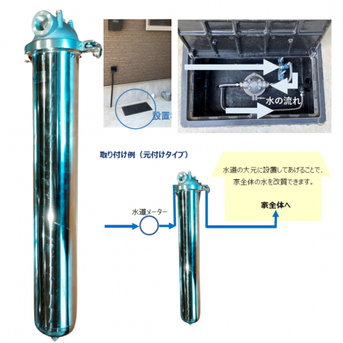 マナウォーター（活水器）　大サイズ(元付用・ステンレス製）