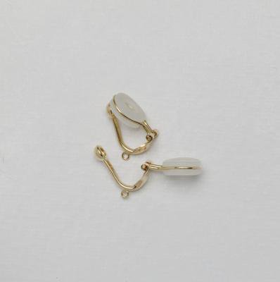 02-07]K18 クリップブラ用イヤリング - 真珠の空枠（からわく）金具