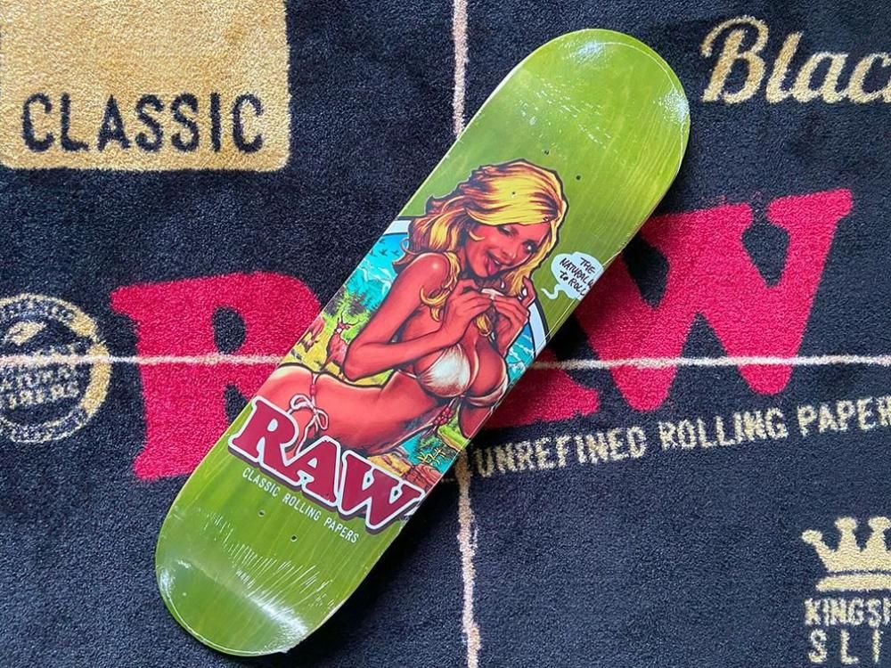 RAW CLASSIC ROLLING PAPERS スケートボードデッキ RAW メタルトレイ