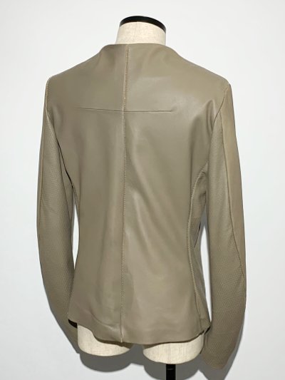 gene par YUKIO MISHIBA(ジェネパー ユキオミシバ) | Sheep Leather Blouson #1　Beige Gray  | 原宿VILLAGE