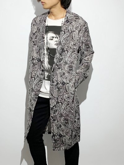 ADULT YUJISUGENO(アダルト バイ ユウジスゲノ) | Paisley Long Shirt Jacket　BLACK |  原宿VILLAGE