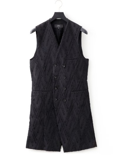 ys Yuji SUGENO(イース ユウジ スゲノ) | Cut Jacquard Double Long Vest | 原宿VILLAGE