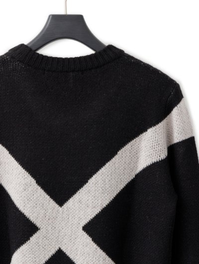 gene par YUKIO MISHIBA(ジェネパー ユキオミシバ) | Cross Double JQ Knit Black×White |  原宿VILLAGE