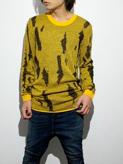 gene par YUKIO MISHIBA(ジェネパー ユキオミシバ) | Flake Single JQ Knit　Yellow×Black |  原宿VILLAGE