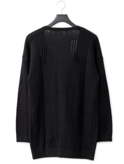 gene par YUKIO MISHIBA(ジェネパー ユキオミシバ) | Pointelle Knit Cardigan　Black |  原宿VILLAGE