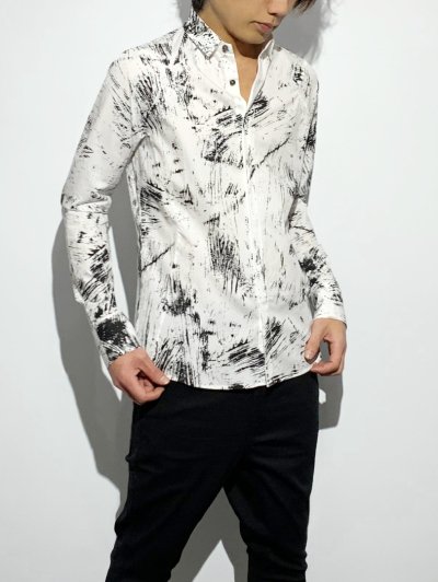 gene par YUKIO MISHIBA(ジェネパー ユキオミシバ) | Cotton Broad Shirts - Back to Zero  Print | HARAJUKU VILLAGE