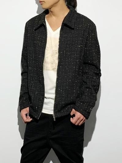 名作 agr | Brilliant Tweed Shirt BZ Black | HARAJUKU VILLAGE ジャケット・アウター