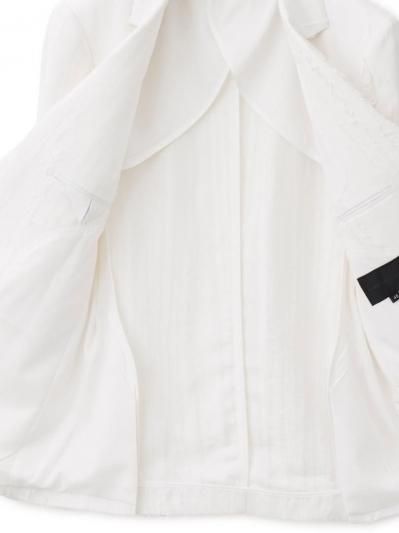 ☆ ハリソン・ウォン HARRISON WONG ストライプ柄 1Bジャケット HARRISON WONG | Ripped Texture 1B Blazer White | HARAJUKU