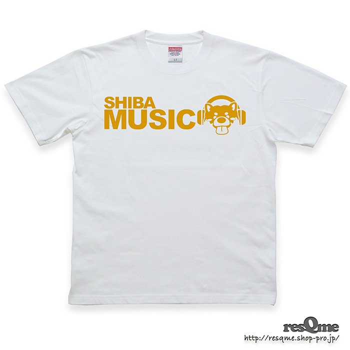 MUSIC-SHIBA03 TEE (White-Yellow)