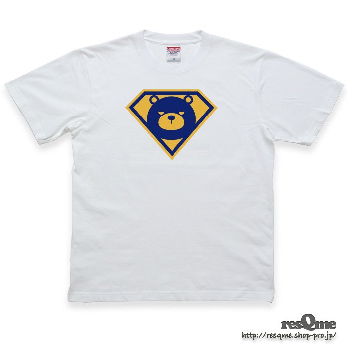 SUPER BEAR(White01) 熊 クマ Tシャツ - resQme