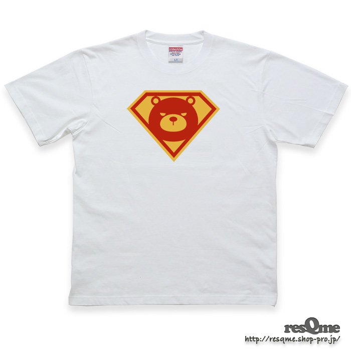 SUPER BEAR(White02)  熊 クマ Tシャツ