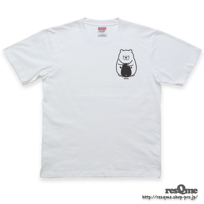 HugsBEAR ワンポイント TEE (White) 熊 クマ Tシャツ