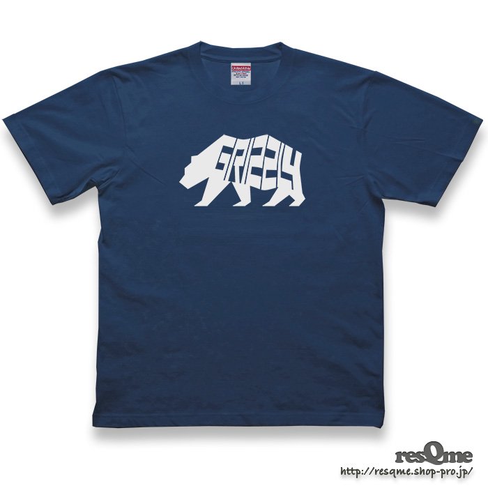 T-Grizzly TEE (Indigo) 熊 クマ Tシャツ
