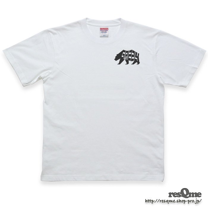 T-Grizzly -S- TEE (White01) 熊 クマ Tシャツ