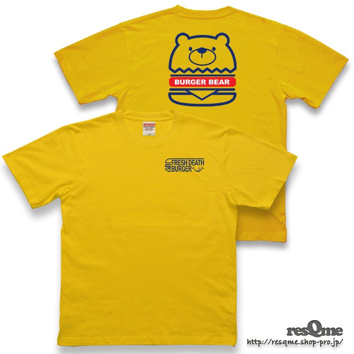 <img class='new_mark_img1' src='https://img.shop-pro.jp/img/new/icons1.gif' style='border:none;display:inline;margin:0px;padding:0px;width:auto;' />FRESH DEATH BURGER TEE (Gold) 熊 BEAR Tシャツ